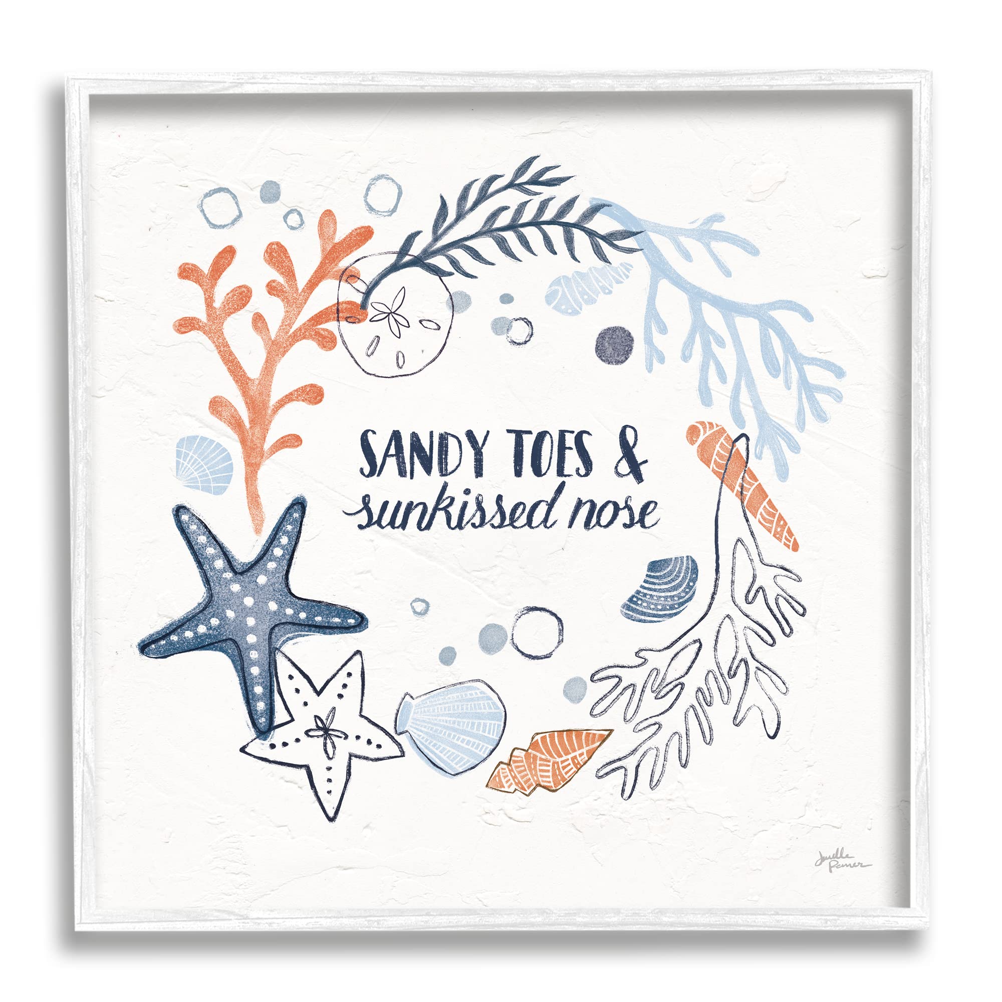 Stupell IndustriesSandy Toes Sunkissed Nose Phrase Framed Wall Art, Design by Janelle Penner
