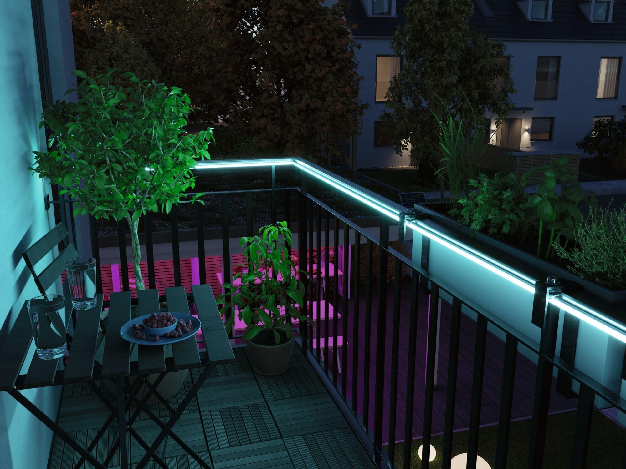 Paulmann 78890 LED Stripe SimpLED Outdoor 5m IP65 72LEDs/m RGB incl. 1x30 Watt dimmbar Lichtband Weiß Kunststoff