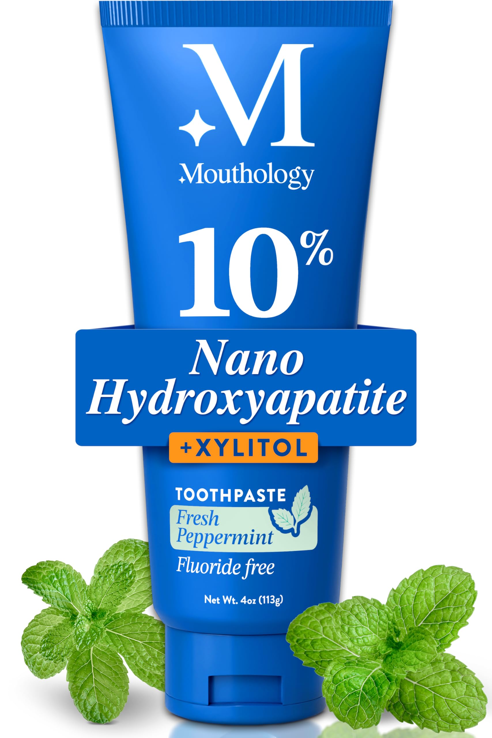 Mouthology 10% Nanohydroxyapa Toothpaste (Fluorine-Free) Natural Remineralising Whitening Sensitive Teeth SLS Free Toothpaste with Nanohydroxyapa and Xylitol Pair