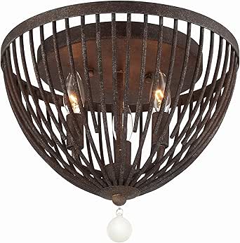Crystorama Duval 3 Light Forged Bronze Flush Mount