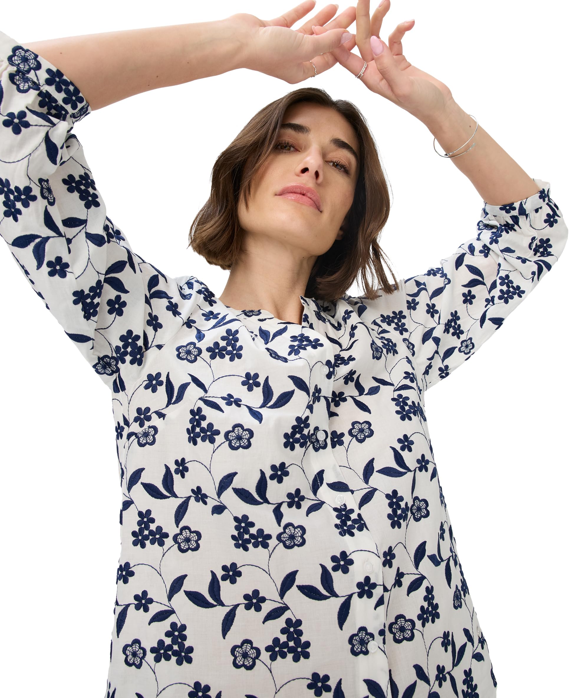 Brax Damen Style.Velia Embroidered Cotton Bluse (1er Pack)