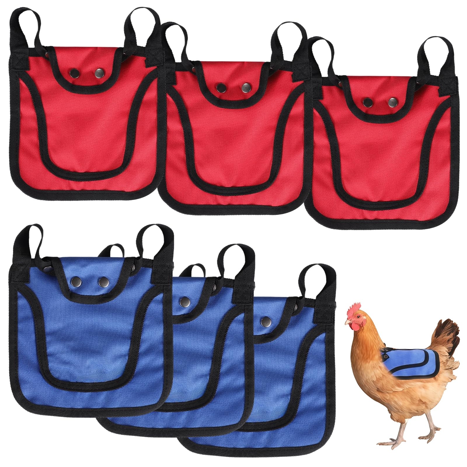 Sillines para pollos con bandas ajustables y lona resistente de lomo