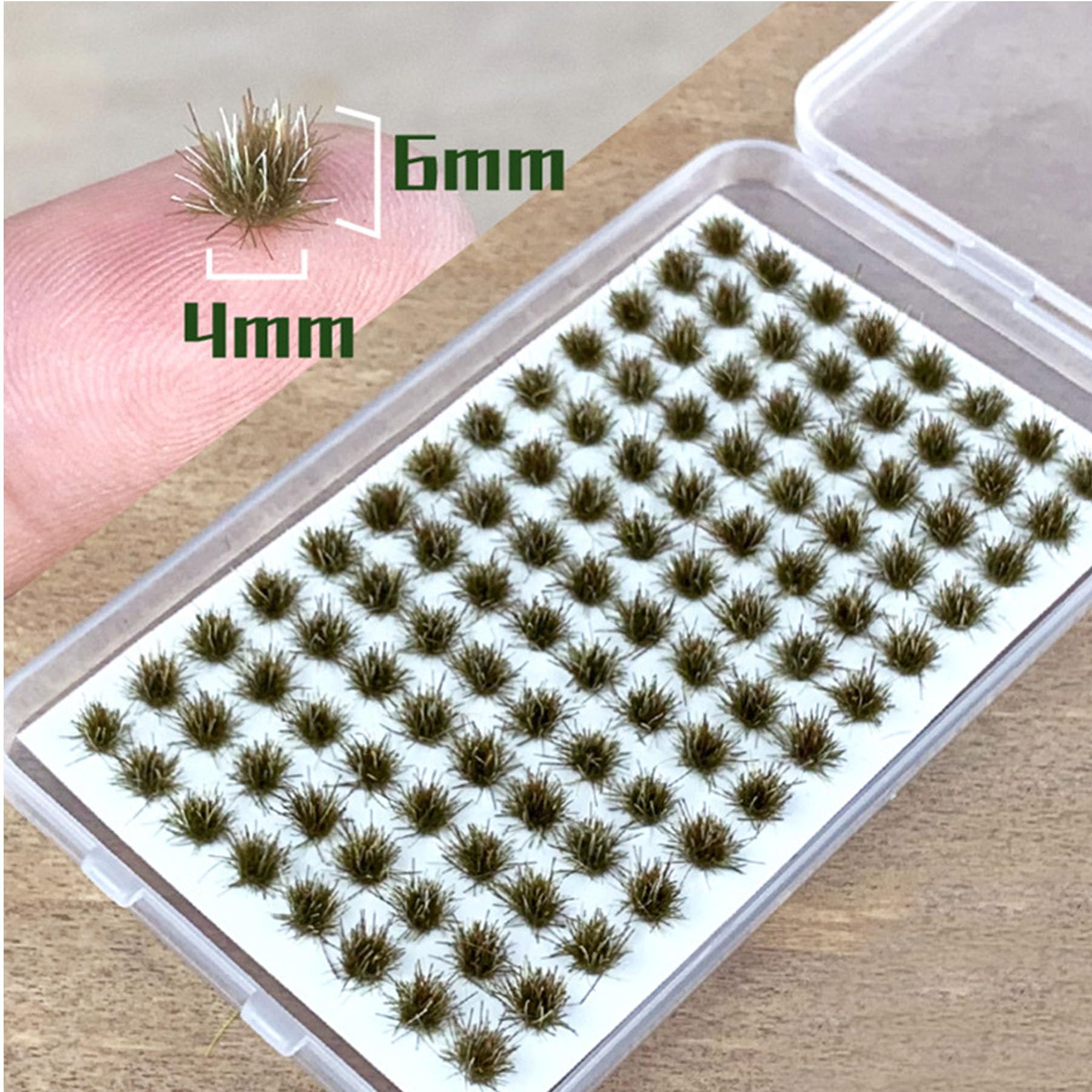 Woohome 312 Stück Static Grass Tuft Miniatur Schnee Statische Grass Statische Grasbüschel, Scenics Gras Grasbüschel für Miniatur Tabletop Spiele Modelleisenbahn