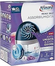Ariasana Aero 360° kit assorbiumidità, deumidificatore ricaricabile non elettrico, assorbi umidità contro condensa e muffa, 1 dispositivo e 1 ricarica Tab lavanda da 450g