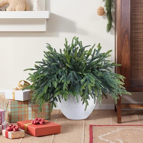 Miniatura 8 de 50 ramas de pino Tallos de pino artificiales de tacto real Púas de vegetación de Navidad para coronas de bricolaje, guirnaldas y arreglos de