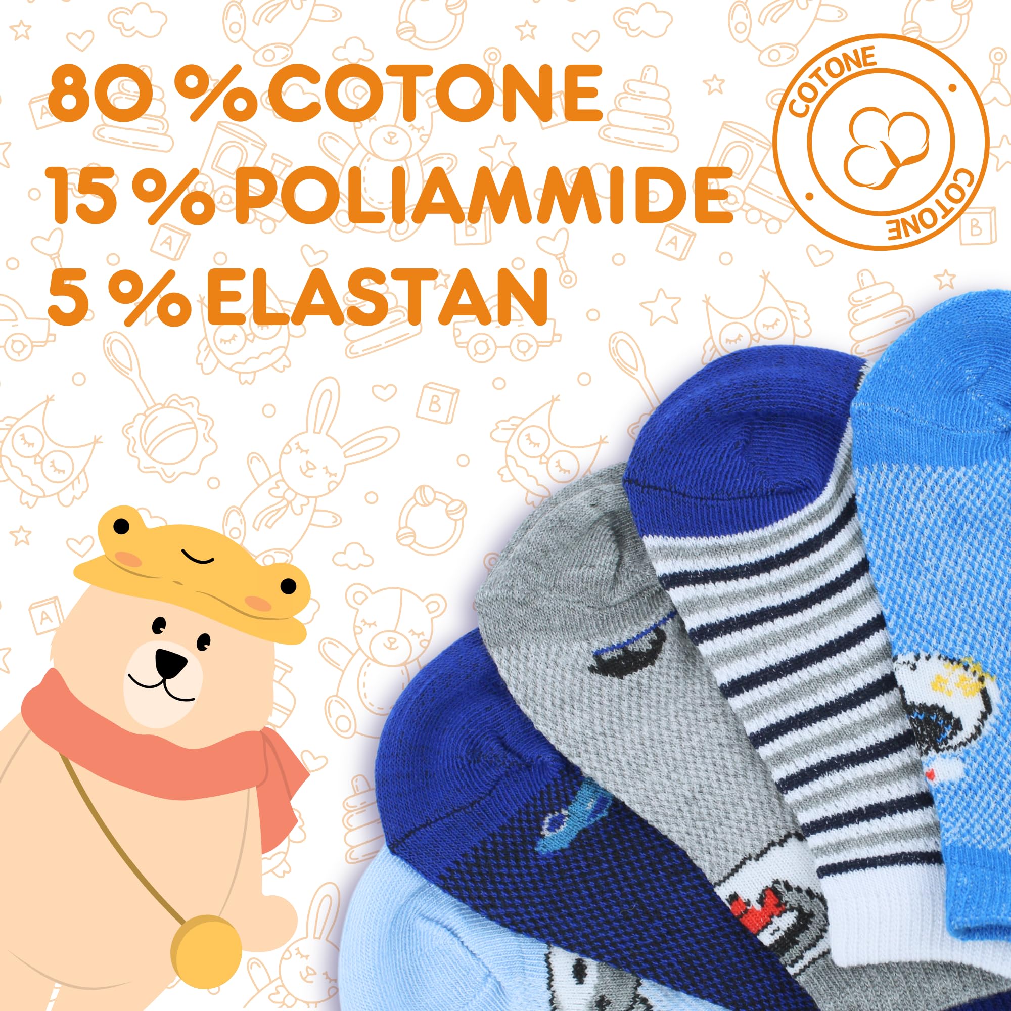 12 Paia Calzini Corti bambini Unisex | Calzini Corti Bambina | Calzini Corti Bambino | Calzini Bambina | Calzini Bambino