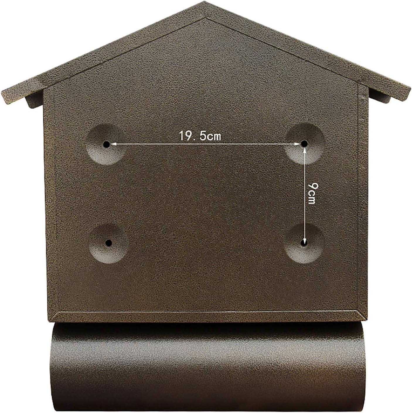 Letter Box,Postbox,Retro Wall-Mount Mailboxes Lockable, Outdoor Vertical Mailbox Rust-Proof Galvanized Steel Mail Drop Box Large Capacity Retro Postbox - 31x9.5x40.5cm