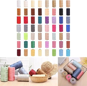 Polyester Sewing Thread for Embroidery Machine Embroidery Braiding Hand Stitching Bag Hat Shoe 55 Color Option Absorbent Fabric