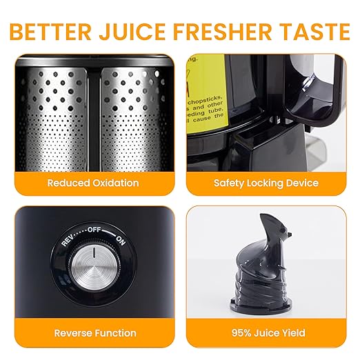 Extractor Jugos Prensado Frío Boca Ancha 200W 120V miniatura 7