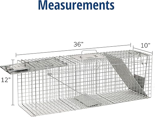Miniatura 3 de Havahart Large 2 Door Humane Catch and Release Live Animal Trap for Armadillos, Beavers, Bobcats, Small Dogs, Cats, Foxes, Groundhogs, Nutria,