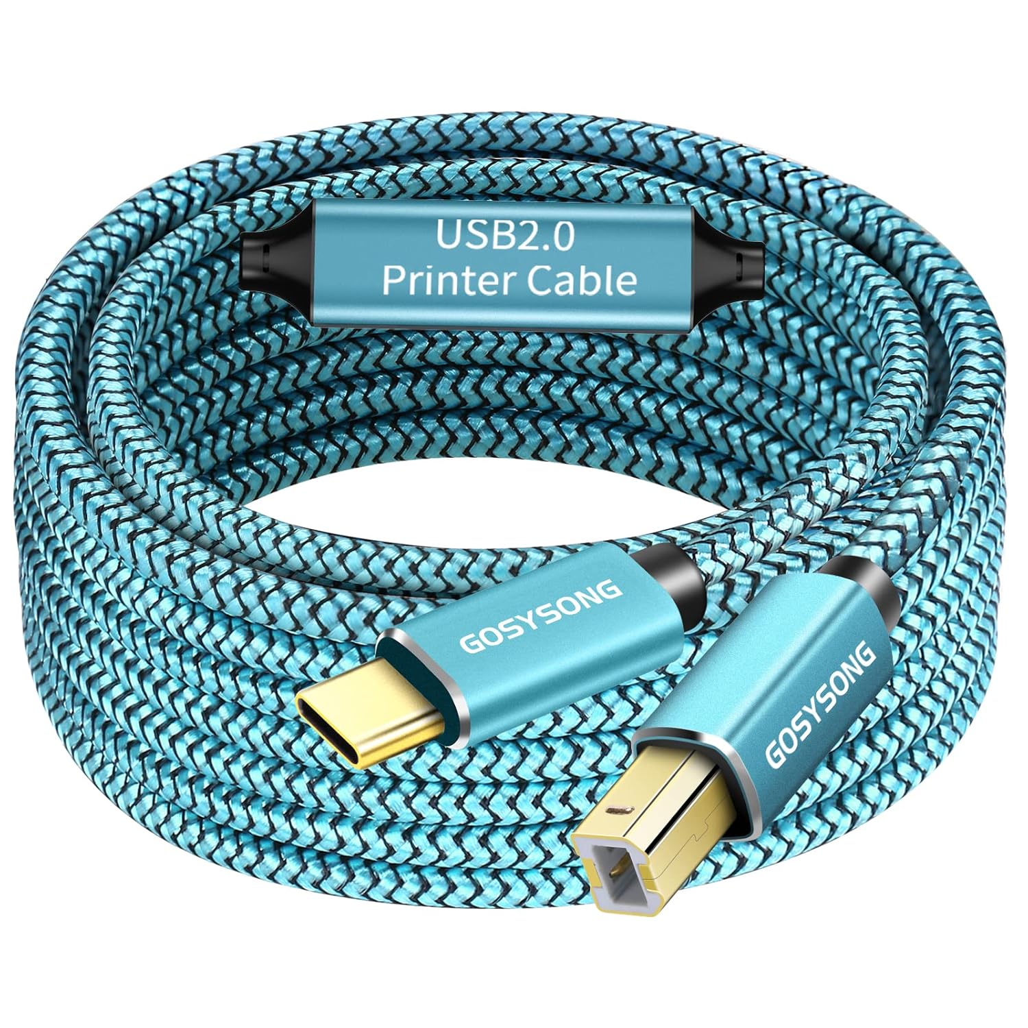 50ft Active USB C to B Printer Cable Compatible with Printer, Scanner, Fax, Piano,Midi Keyboard,Audio Recording