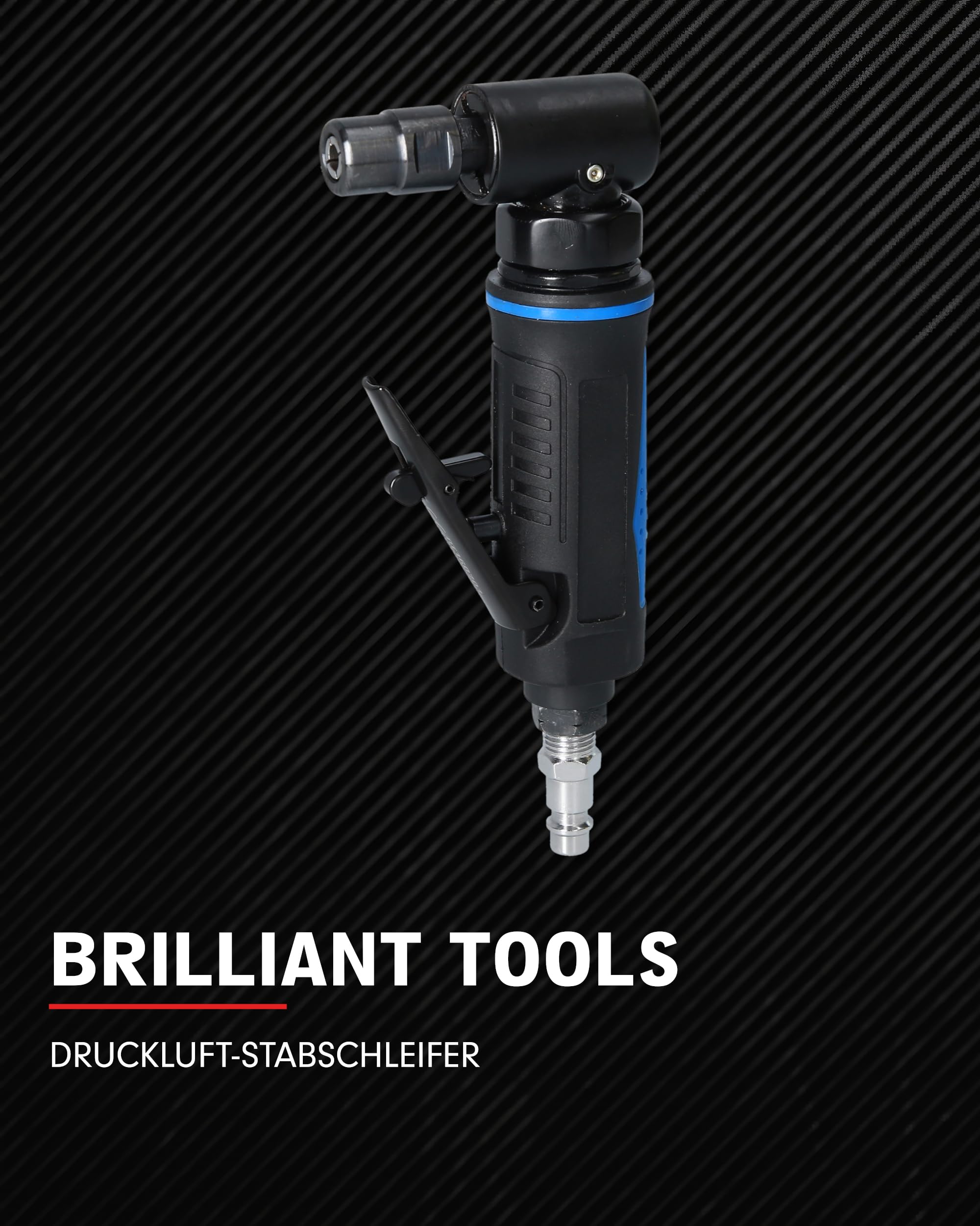 BRILLIANT TOOLS BT160701 Amoladora recta neumática, en ángulo [Powered by KS TOOLS]