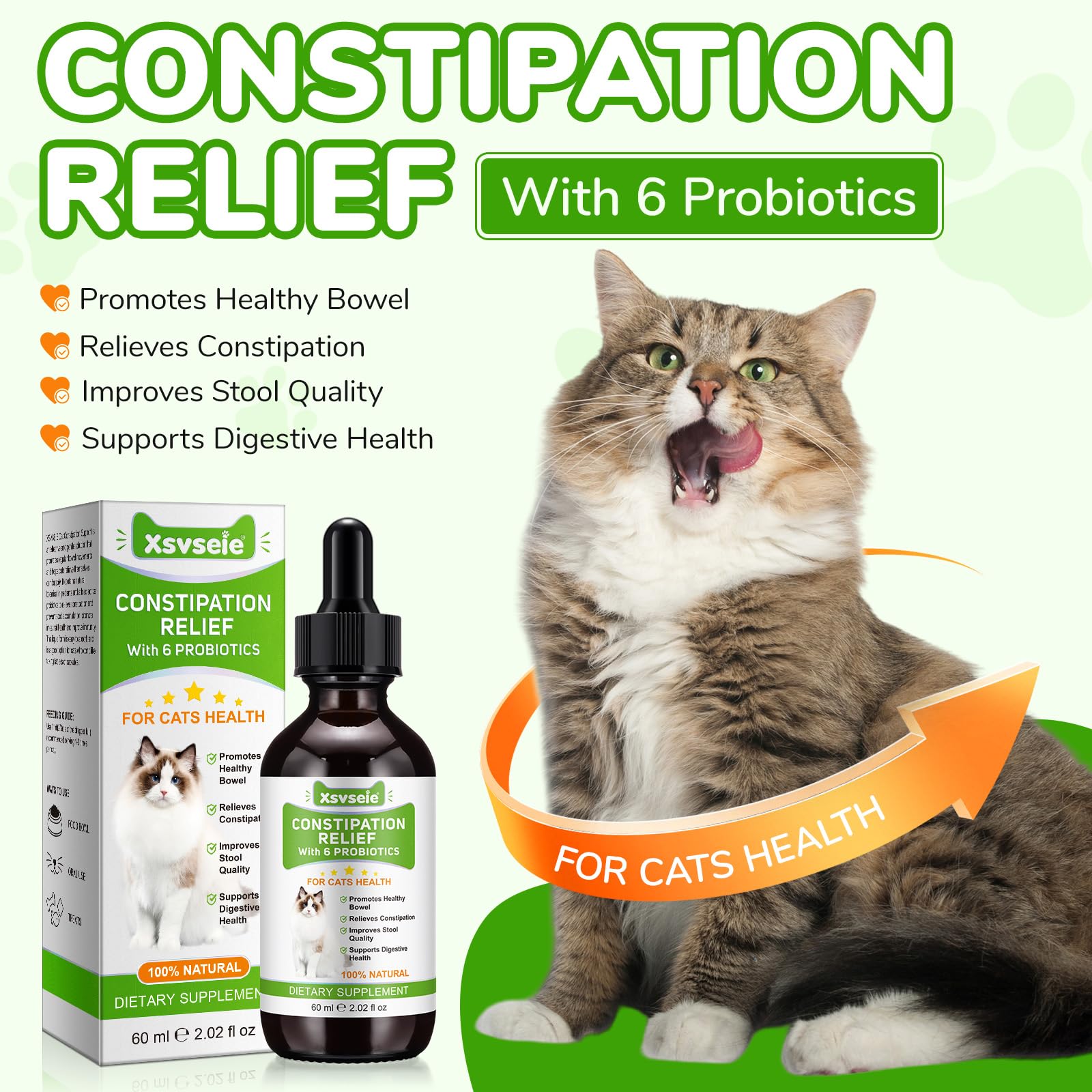 Constipation Relief for Cat Supplement, Promotes Regular Bowel Movement, Cat Laxative Constipation Relief - Image 2