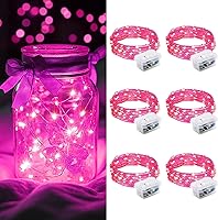 Vista 30 de AIKEI Paquete de 12 luces LED de hadas que funcionan con pilas, guirnaldas de luces impermeables de 7 pies, 20 luces LED de luciérnagas estrelladas