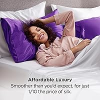 Vista 5 de Bedsure - Juego de 2 almohadas estándar en satén sedoso para cabello y piel, fundas de 20x26 pulgadas con cierre de sobre, regalos para mujeres