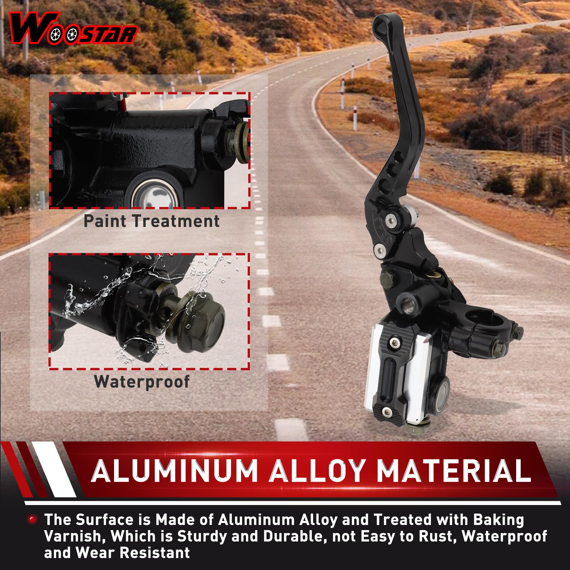 WOOSTAR 22mm Standard 7/8" CNC Réglable Embrayage de Frein Levier de Maître-Cylindre Remplacement pour Majesty T3 T5 T6 Moto Dirt Pit Bike Scooter ATV Noir