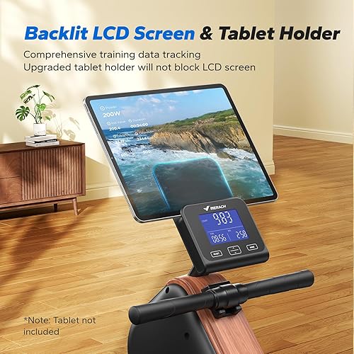 Miniatura 7 de MERACH Máquinas de remo para el hogar, potente máquina de remo electromagnética con riel extendido de 51.2 pulgadas, remo de ajuste de resistencia