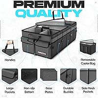 Vista 2 de FORTEM Organizador de maletero con enfriador para maletero de automóvil SUV, almacenamiento plegable, accesorios de automóvil para mujeres