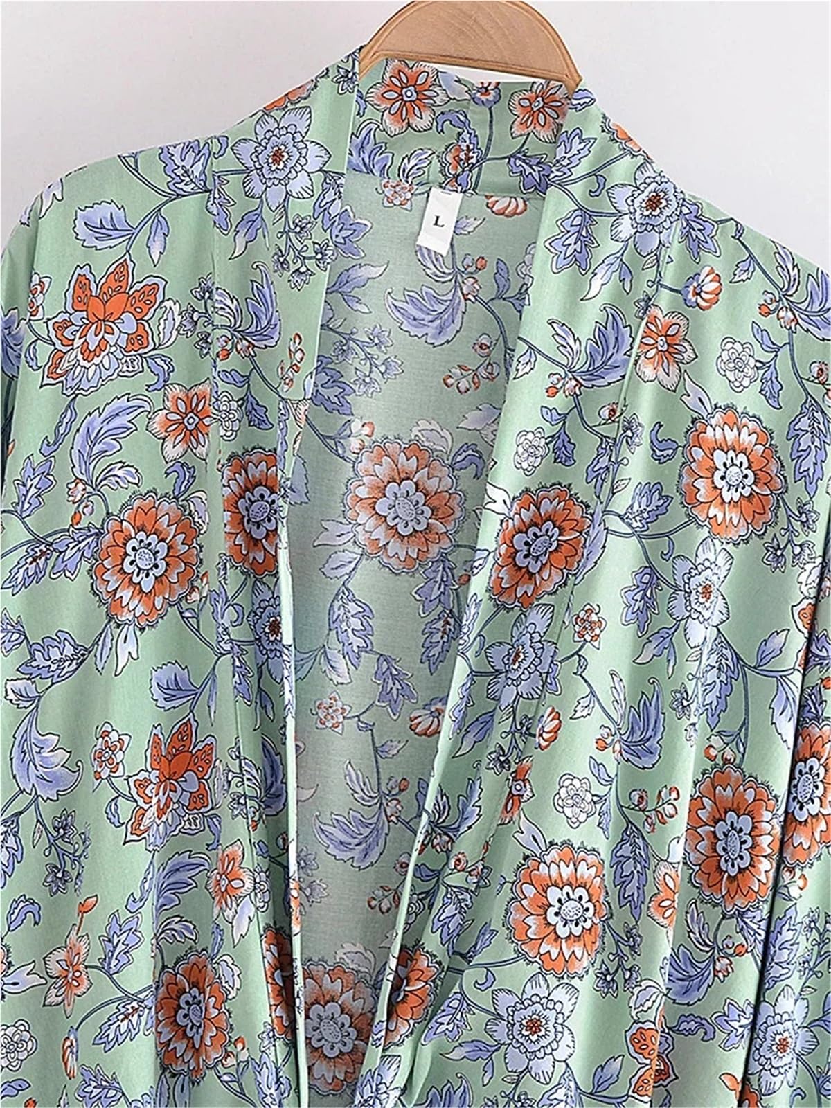 Vintage fioletowy kwiatowy damski strój kąpielowy okrycie krótkie rękawy szlafrok stroje plażowe S/M/L/XL