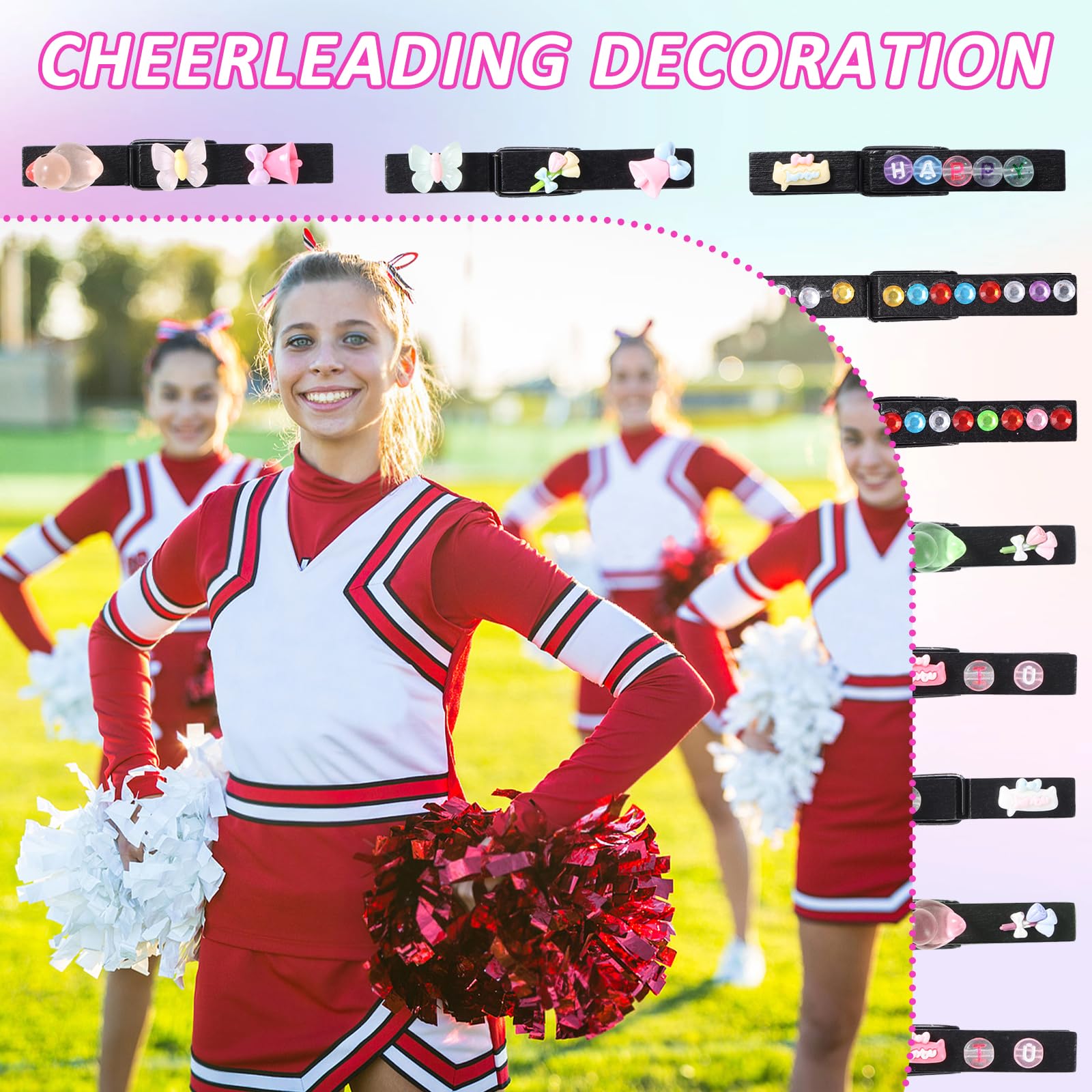40 Stück Cheer Pins Spirit Clips – Bunte Holz-Wäscheklammern Mit Entenanhänger, Für Rucksäcke & Team-Deko
