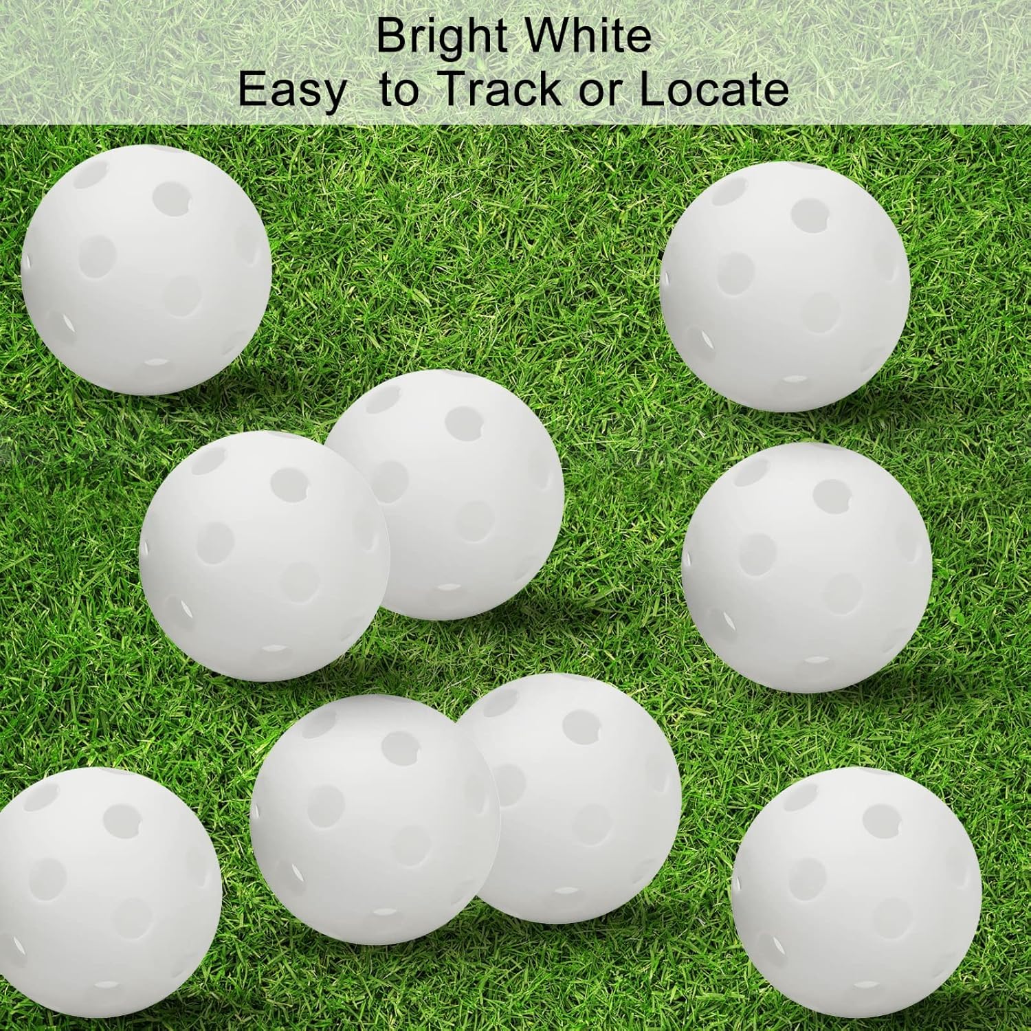 HOBBYTECH Lot de 50 Balles de Golf d' Entrainement perforé Blanche