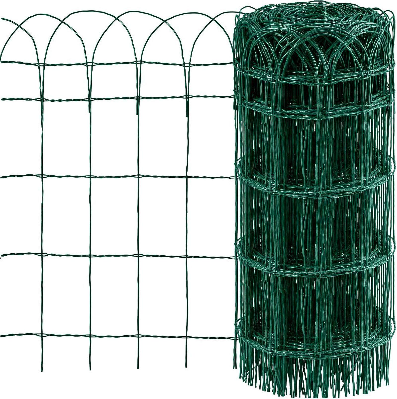 NEXTRADEITALIA CF da 1 PZ RETE PER RECINZIONE ORNAMENTALE PLASTIFICATA | ALTEZZA H 45 CM | MAGLIA INTRECCIATA 90X150 MM | FILO Ø 2,8 MM | LUGHEZZA ROTOLO DA 25 MT VERDE