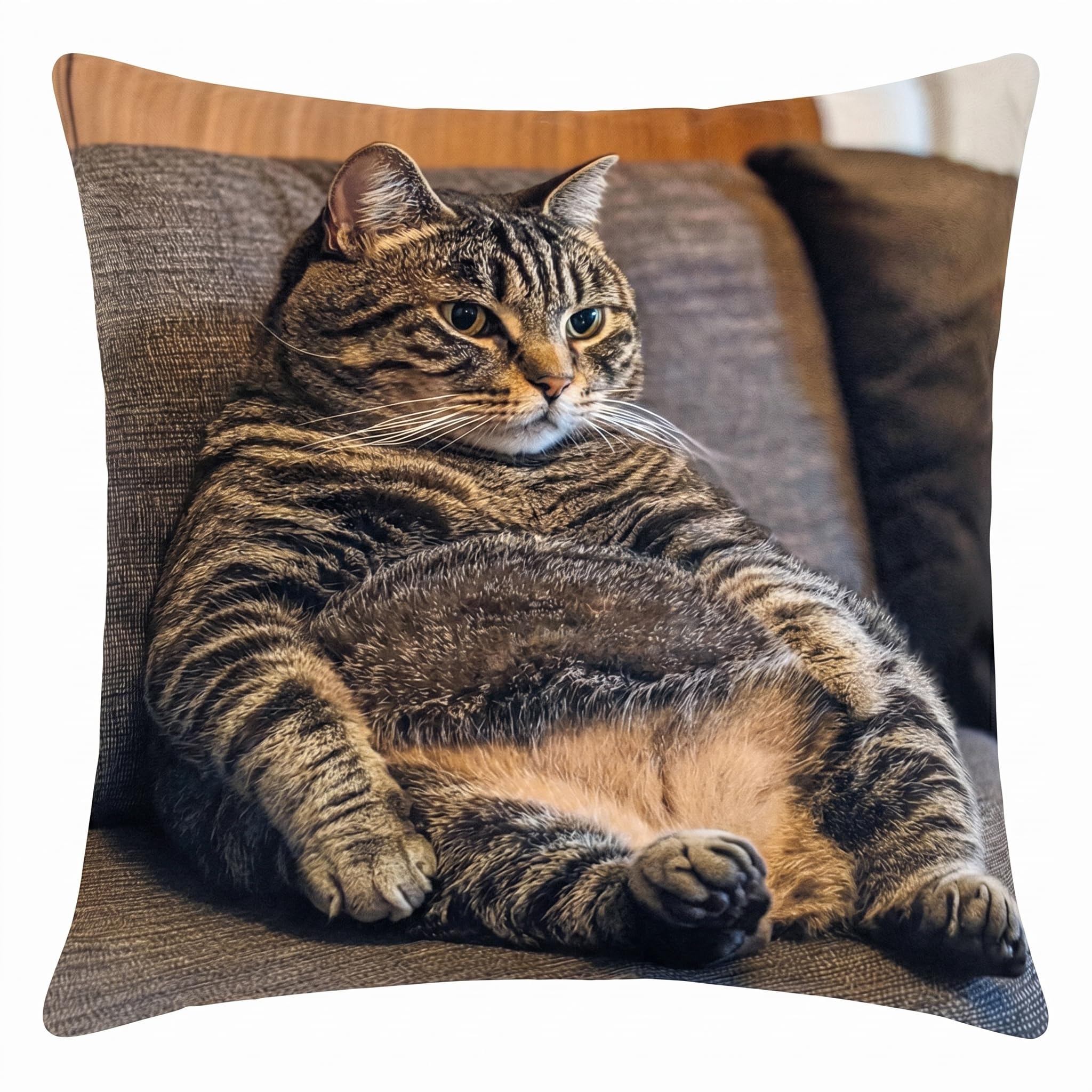 PVOODIRE Cat Animal Print Cushion Cover 45x45 - Soft Plush Cover for Bedroom Living Room Patio — image 1
