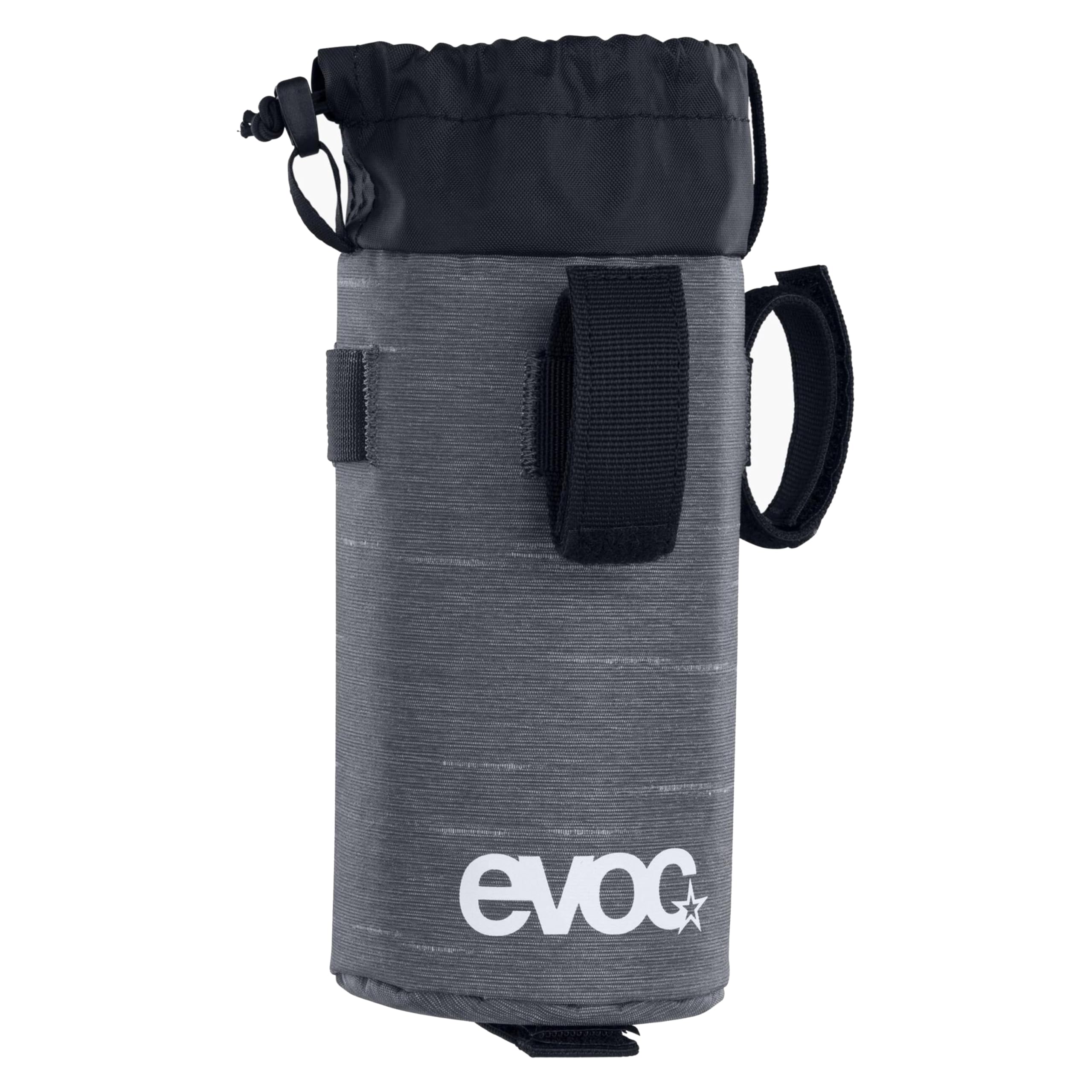 Uchwyt rowerowy na bidon EVOC MULTI HOLSTER (akcesorium rowerowe na bidon do 0,75 l, izolowana wyściółka, wielofunkcyjne mocowanie), Carbon Grey