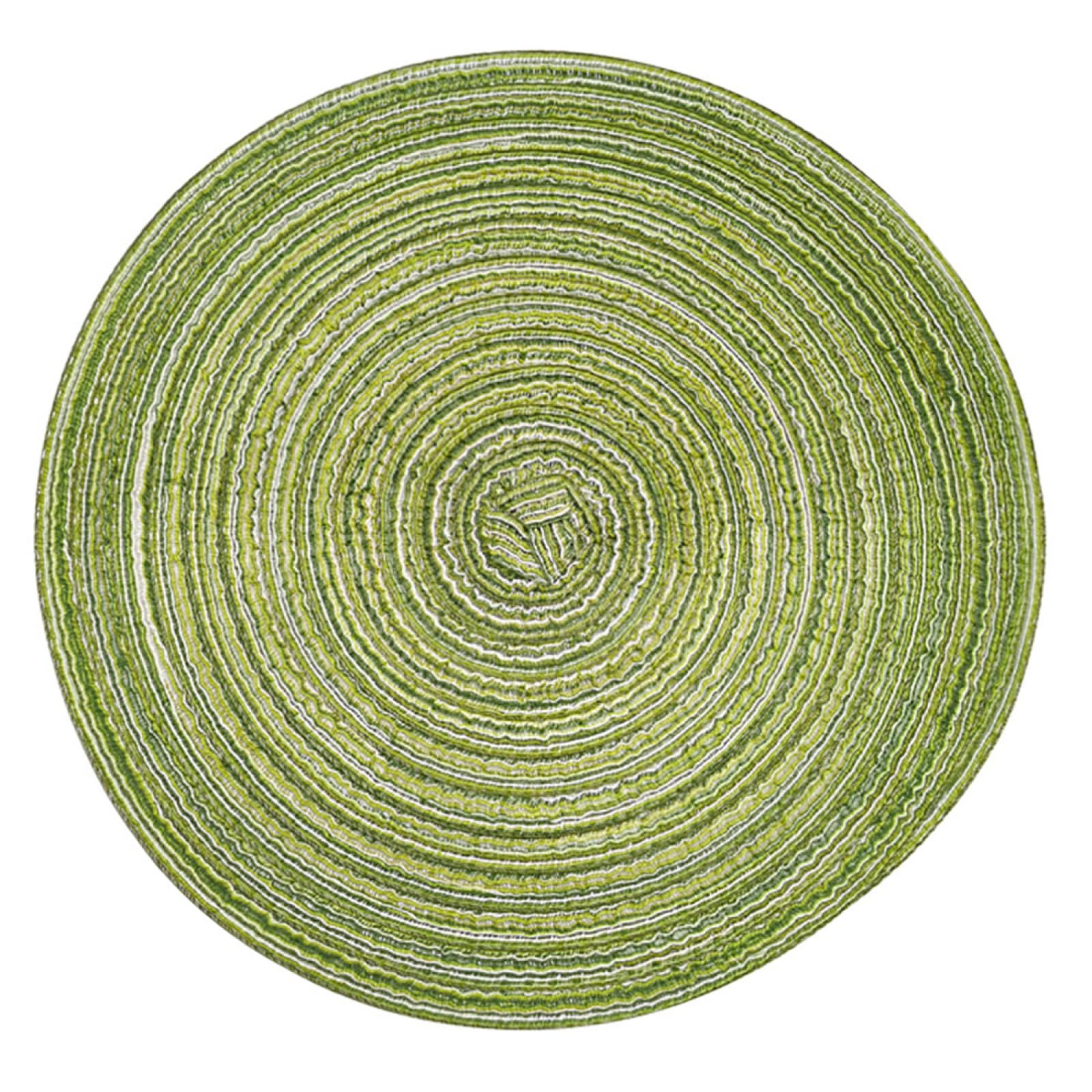 Creative Boho Placemat|Round Woven Place Mats|Decor Table Mat For Kitchen Dining Table,Restaurant,Coffee Shop,Green,38cm(14.9in)-1PCS