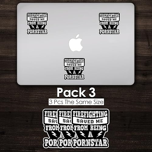 Miniatura 5 de (3 unidades) Firefighting Saved Me From Becoming A P*rnstar - Adhesivo de bombero para hombres, padre, papá, sombrero duro, calcomanías divertidas