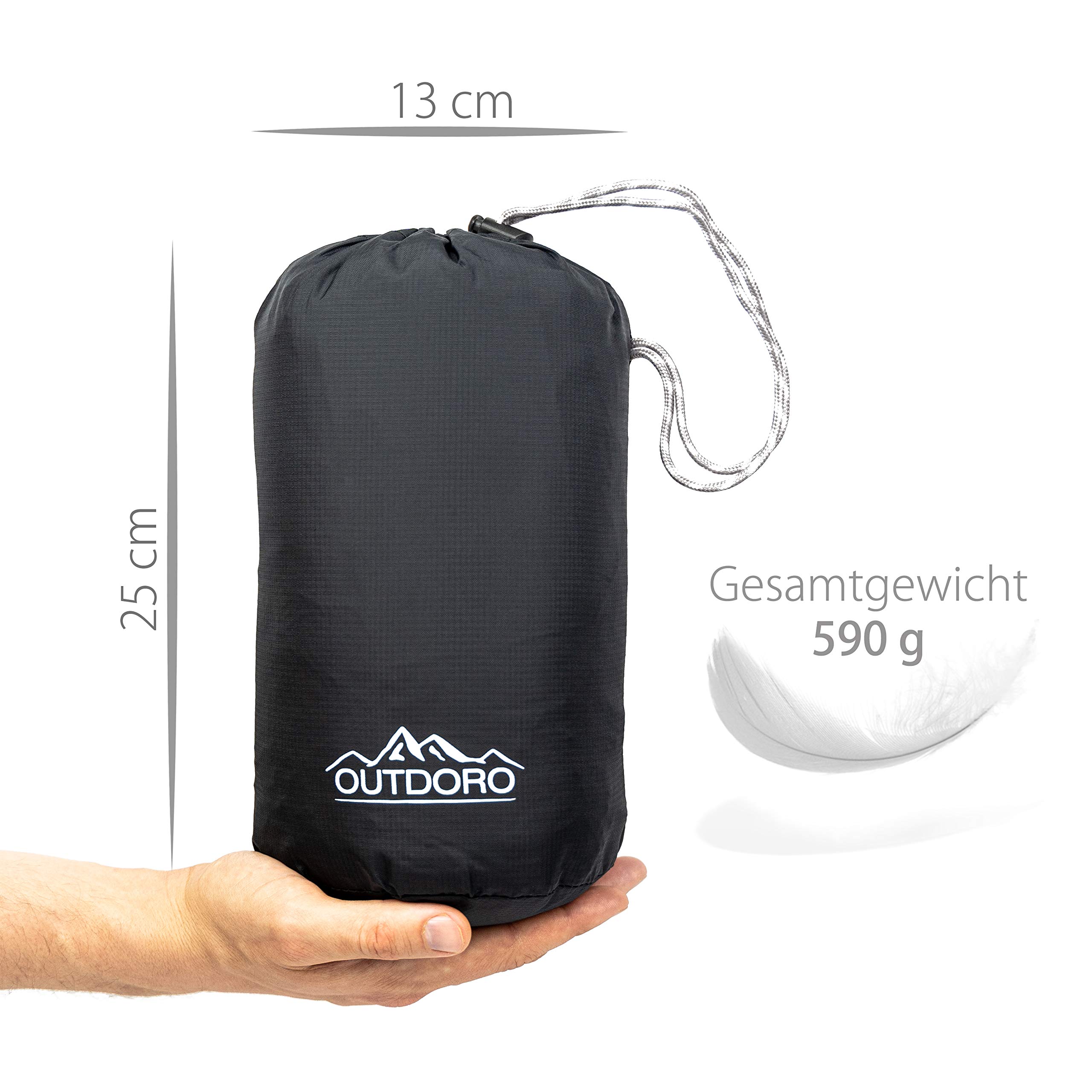 Outdoro Moskitonetz Kastenform inklusive Klebehaken für Reise und Zuhause - extra-groß für Doppelbett & Einzelbett