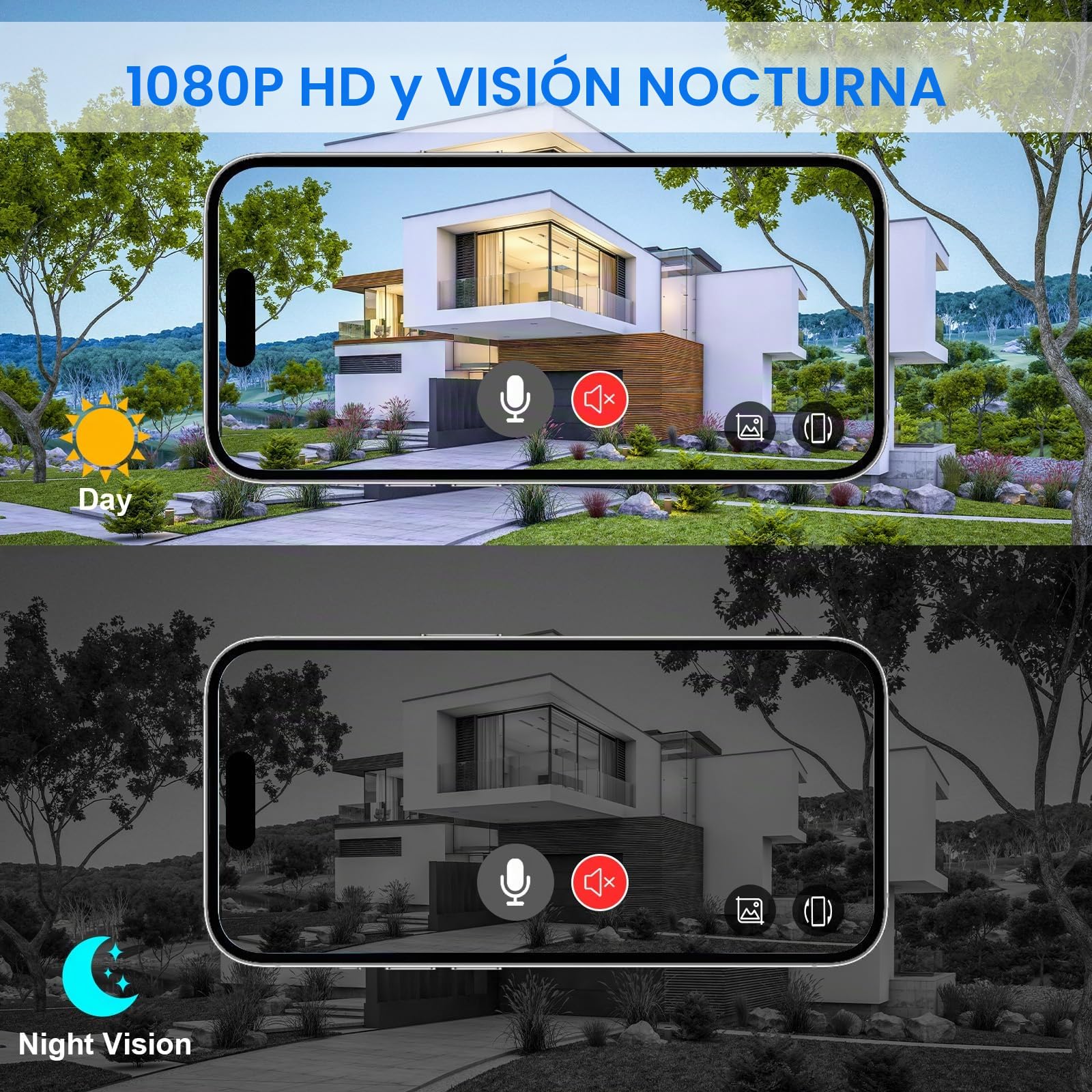 Videotimbre, Timbre Inalámbrico con 2.4GHz WiFi, 1080p HD Vídeo Timbre Puerta Inteligente con Cámara, Visión Nocturna, Audio bidireccional, Instalación Fácil por Cuenta Propia (Blanco)
