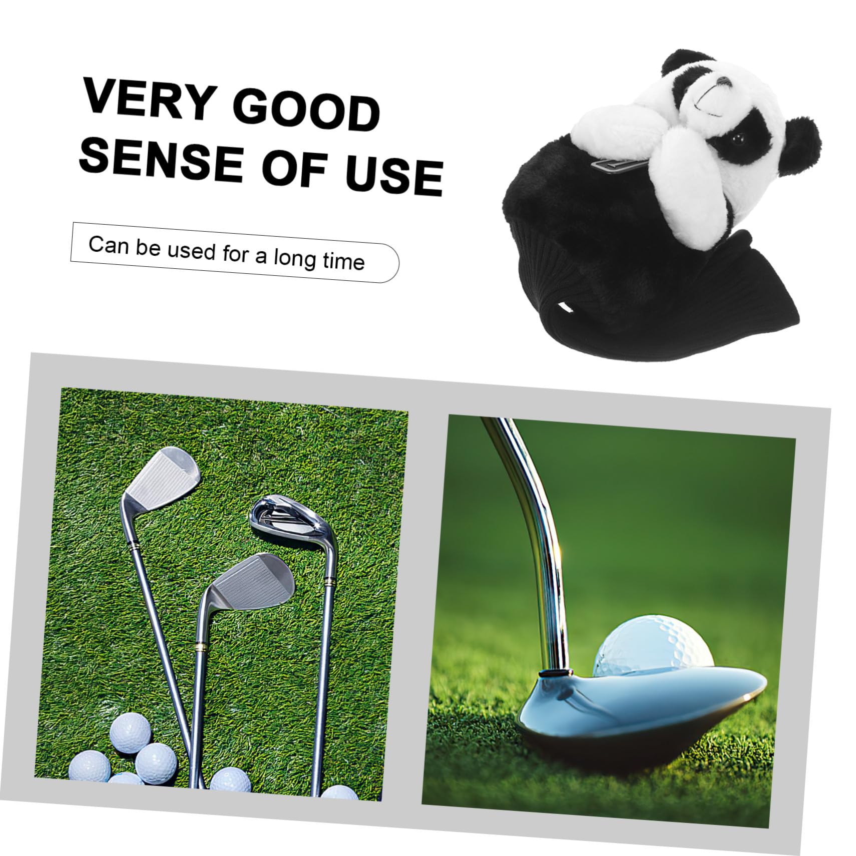 Funda para Palos de Golf Diseño de Panda Algodón y Tela Forro Engrosado Flexible Cubierta Protectora Ligera para Equipo de Club Accesorios de Golf