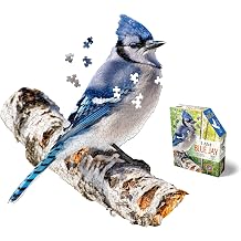 Madd Capp Puzzles - I AM Blue Jay - 300 Pieces - Animal Shaped Jigsaw Puzzle,Multi