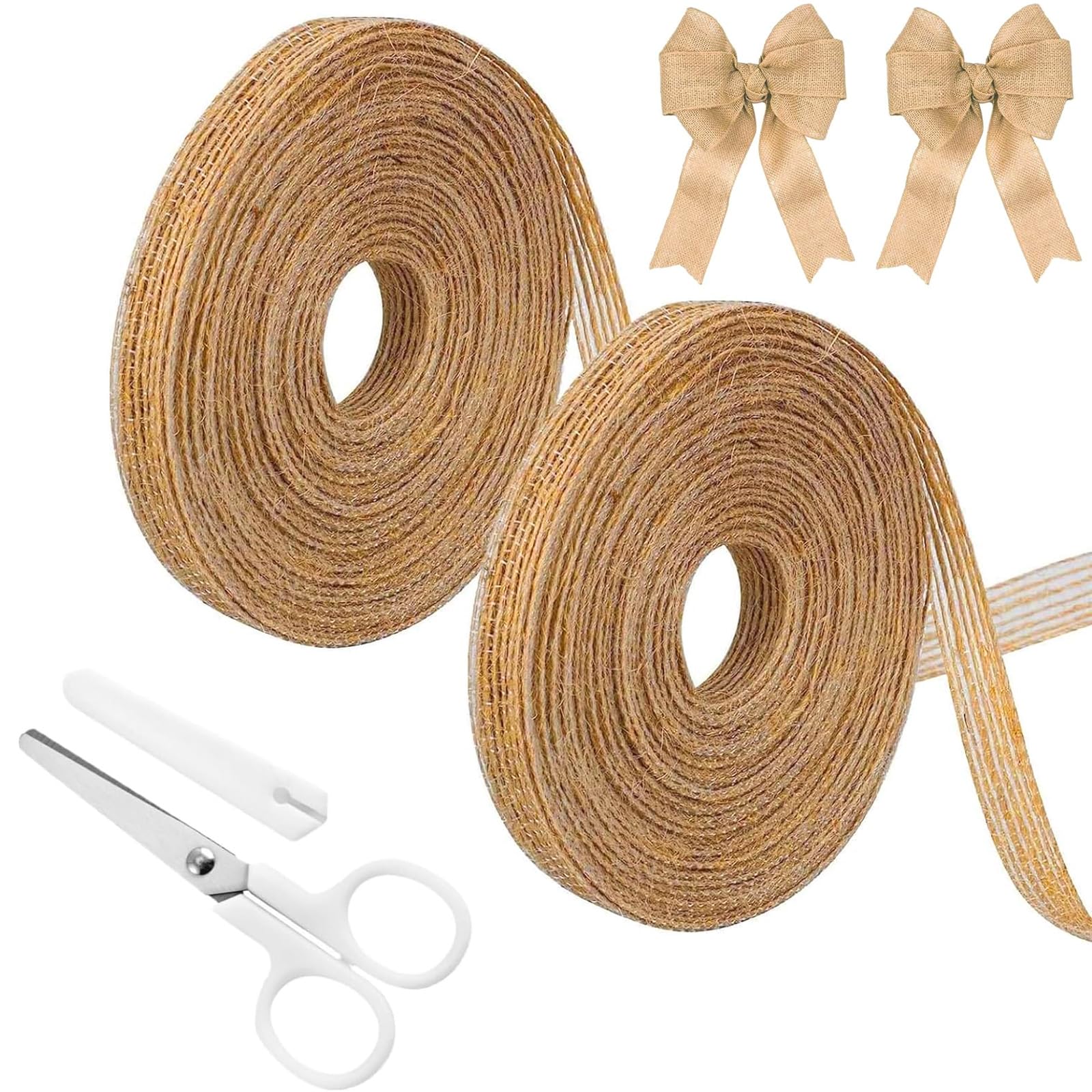 4 Rollen Juteband Natur – 1 Cm Breit, Je 10 M Lang | Für DIY, Geschenkverpackung, Hochzeitsdeko & Weihnachten
