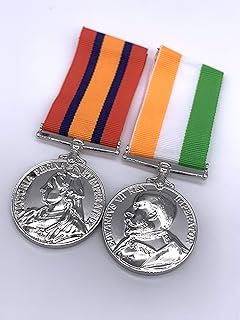 Replica Boer War Medal Grouping, Two Medals, Full Size, QSA and KSA, Boer War Medals, Green, One size