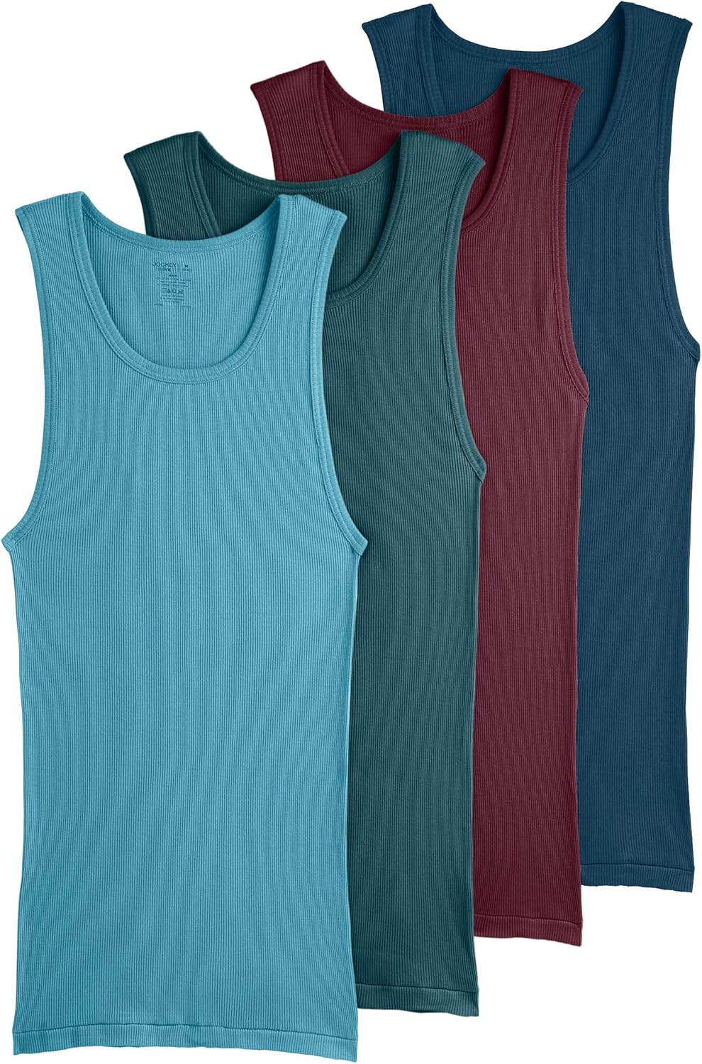 Jockey Men's Undershirt 100% Cotton A-Shirt Tank - 4 Pack