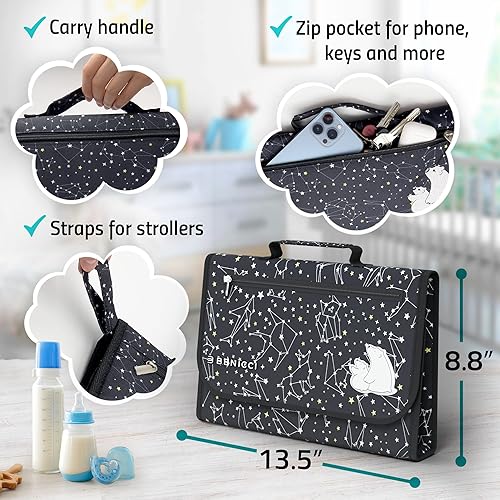 Miniatura 4 de Cambiador de pañales portátil para bebé, con almohada y correa incorporadas suaves para cochecitos, cómodo, ligero e impermeable, fabricado con