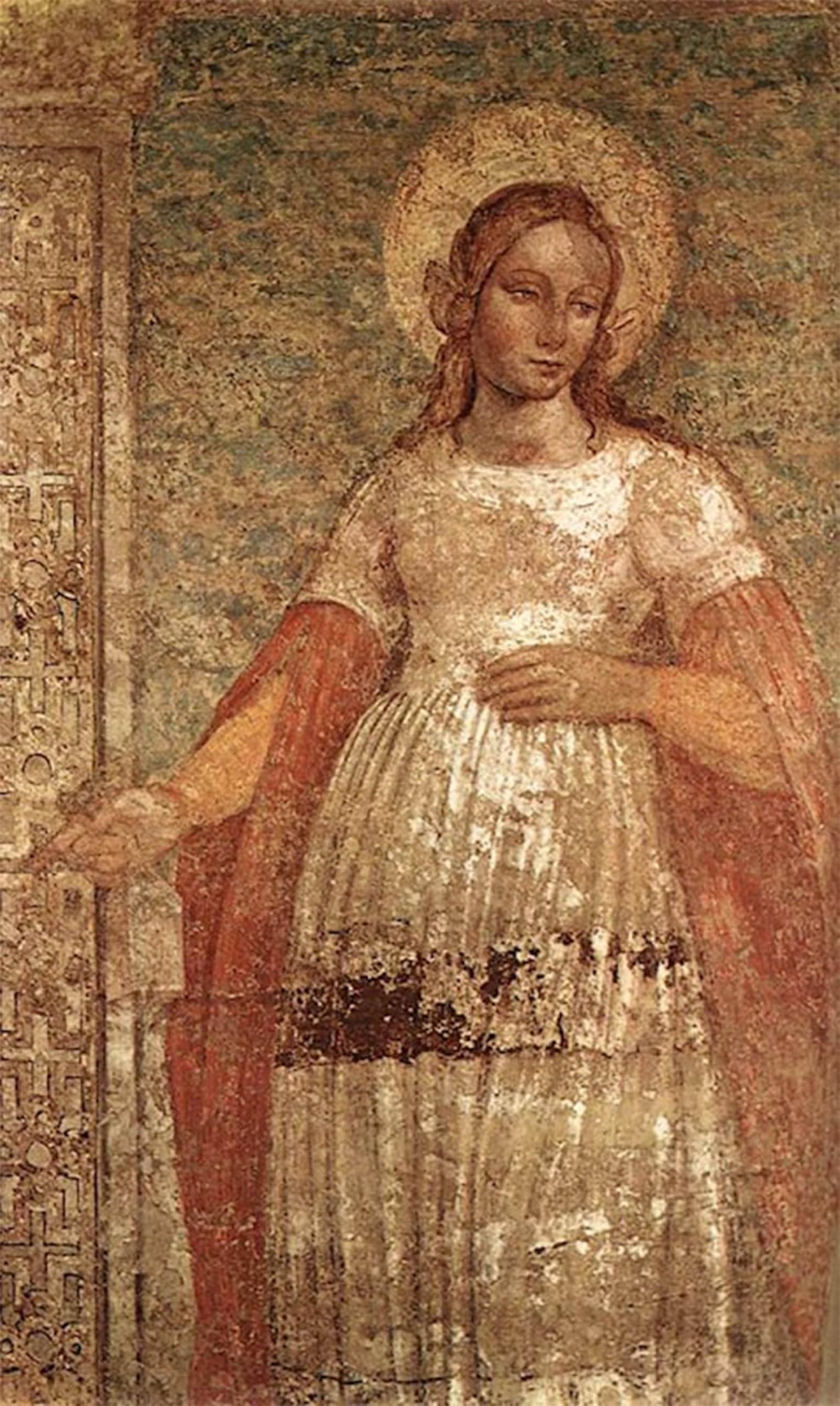 ARTXLXXBN Famous Painting Canvas Artwork Graffiti Print St Agnes by Ambrogio Borgognone Portrait Canvas Image for Home Decor 60x90cm