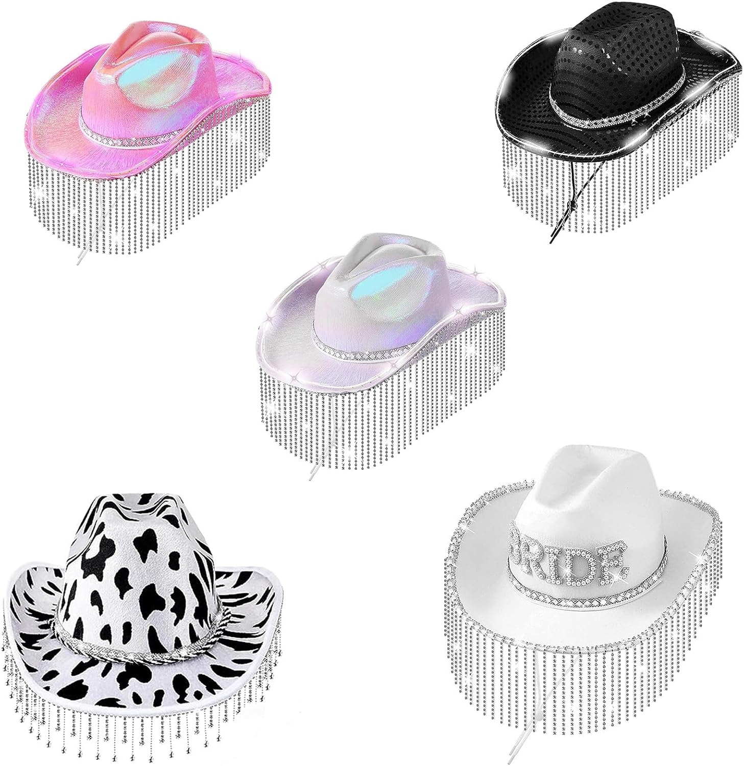 Breathable LED Hat for Adult Western Party Large Curved Brim Hat Fedoras Sunproof Hat Accessory