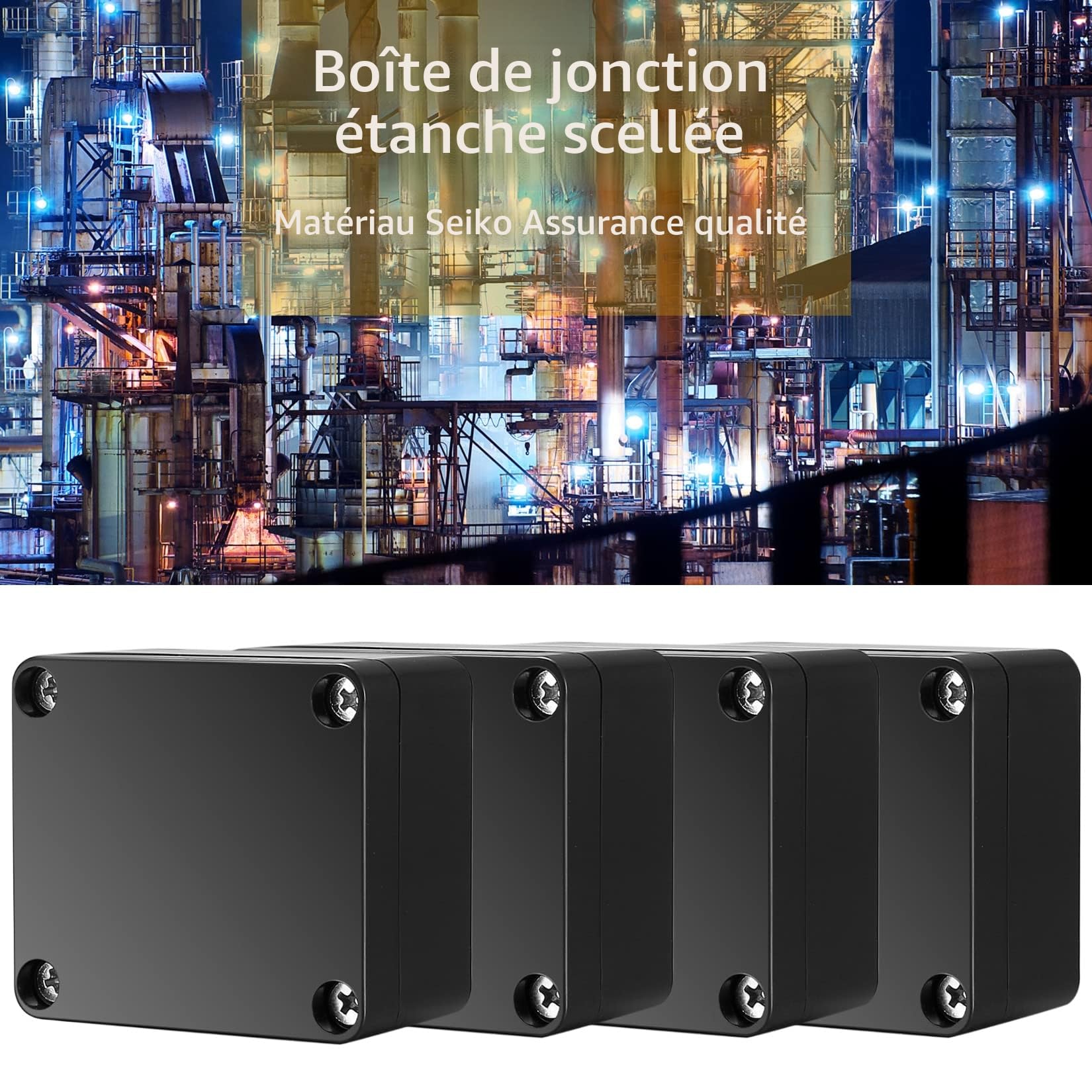Fulushouxi 4 Pièces Boite de Derivation, Boîte de Jonction Electronique Extérieur Etanche IP65, Boîte de Connexion de Câblage Connecteurs Acrylonitrile butadiène styrène pour Électrique - 63x58x35mm
