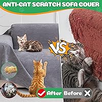 Vista 9 de Loiion Fundas de sofá para sofá de 3 cojines, funda gris resistente a los arañazos de gatos – Fundas protectoras antideslizantes y gruesas