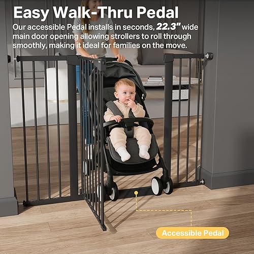 Miniatura 9 de Cumbor Puerta de bebé extra alta de 36 pulgadas, 29.7 a 51.5 pulgadas, para escaleras, fácil pared a través de puertas para perros para puertas