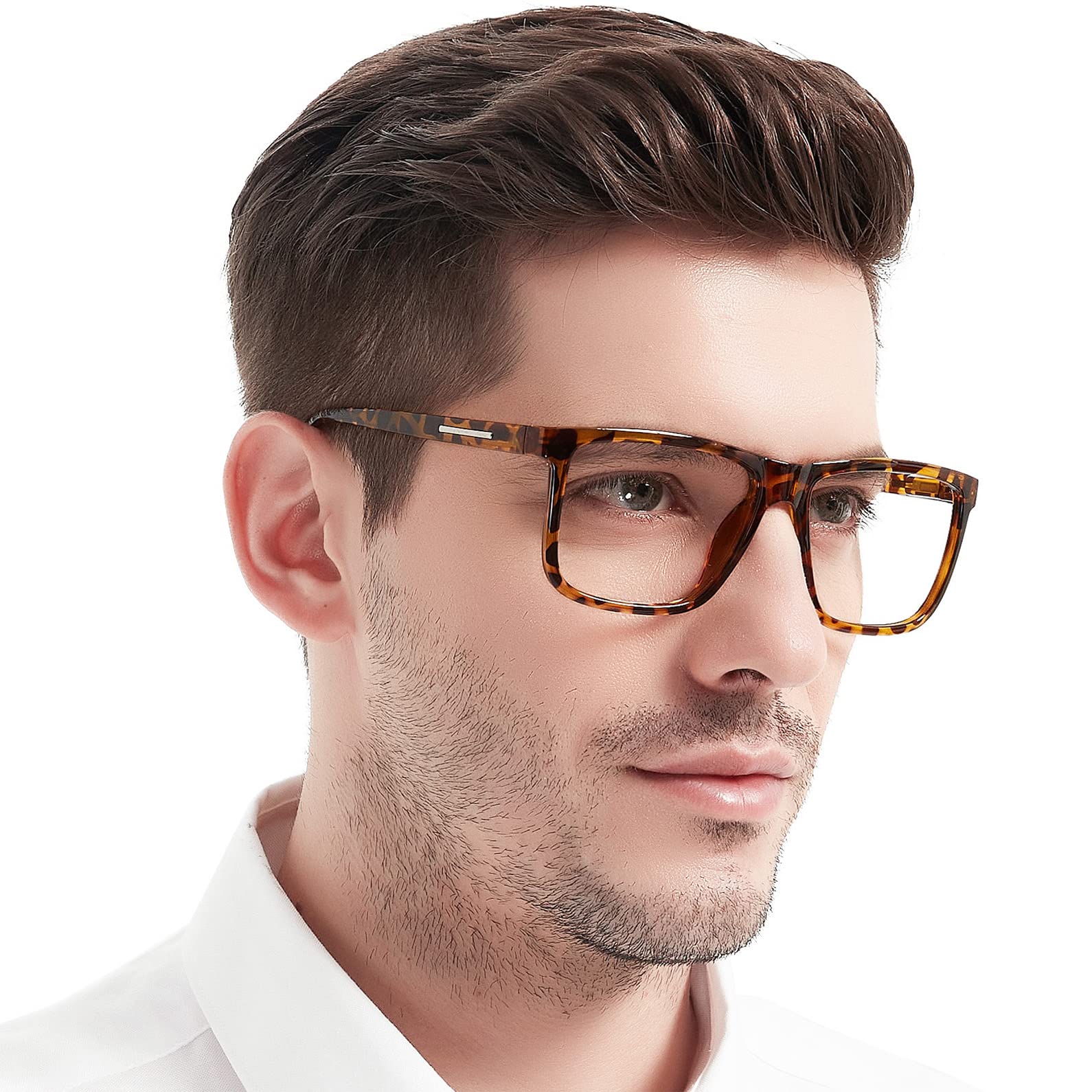 MARE AZZURO Extra Large Reading Glasses 1.75 Men Oversized Fashion Square Readers Wide Face（ Tortoise, 175