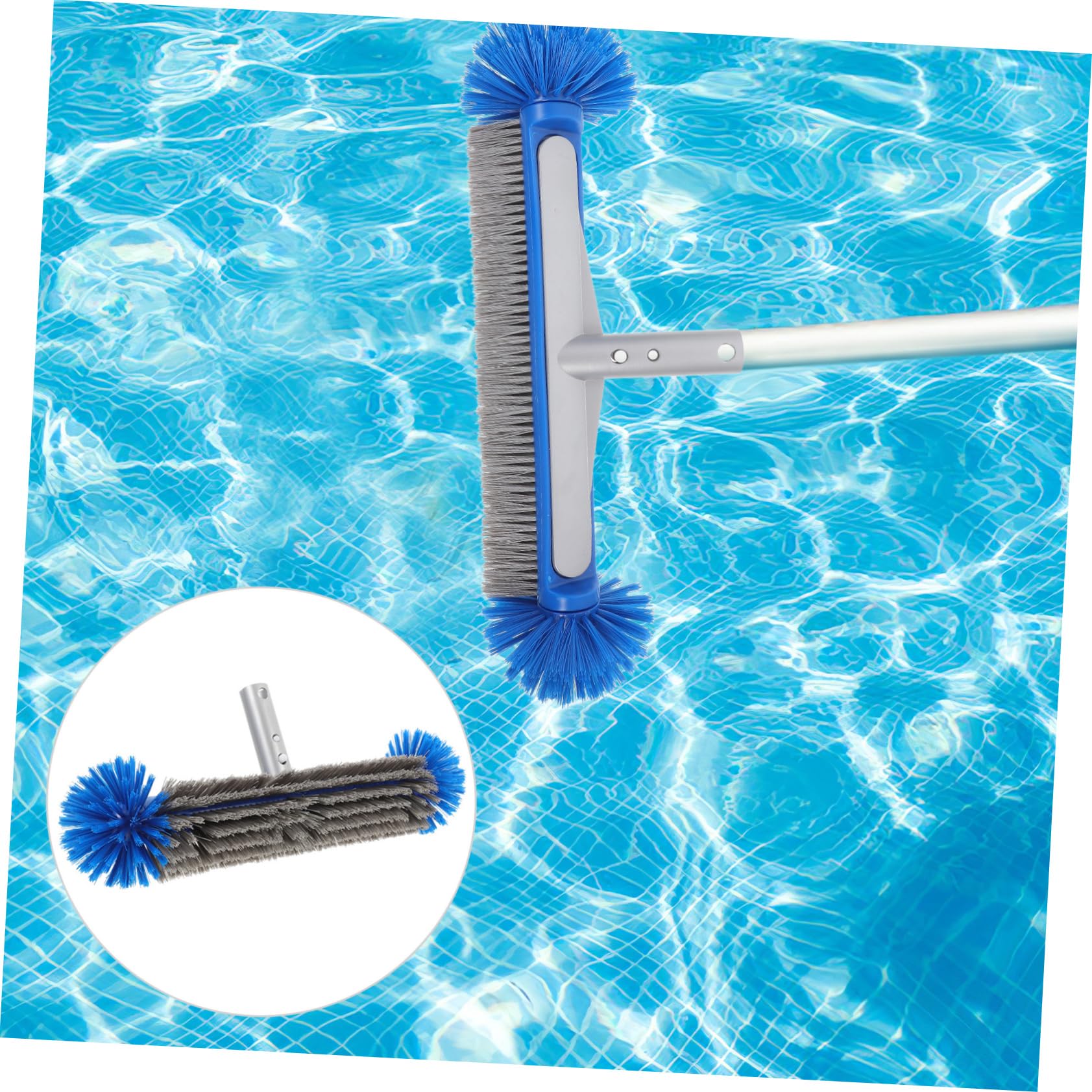Cabezal de Cepillo de Piscina 16 Pulgadas, Aluminio y Nylon Azul