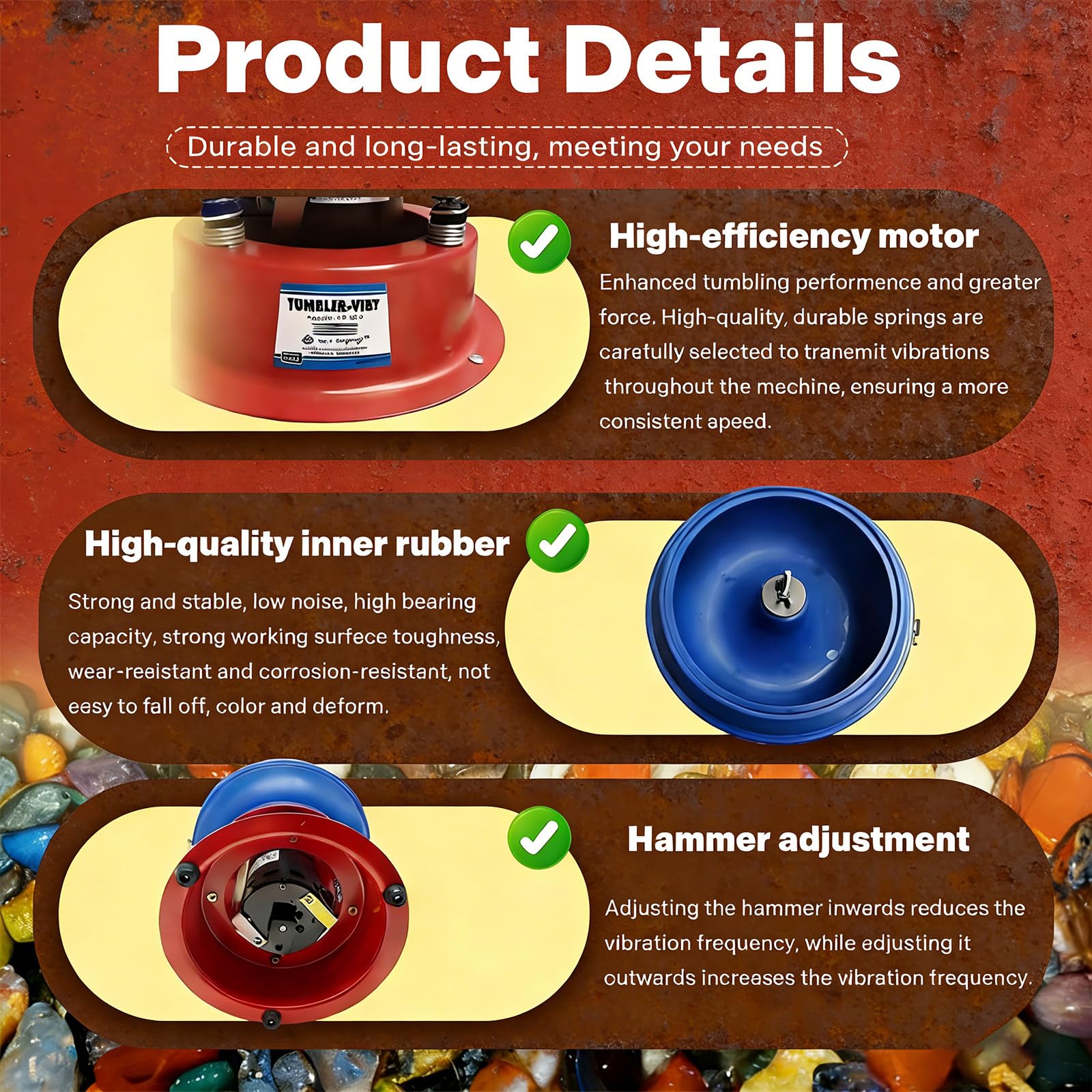 Kit de polissage par vibration pour bijoux, meulage et polissage des surfaces de pièces