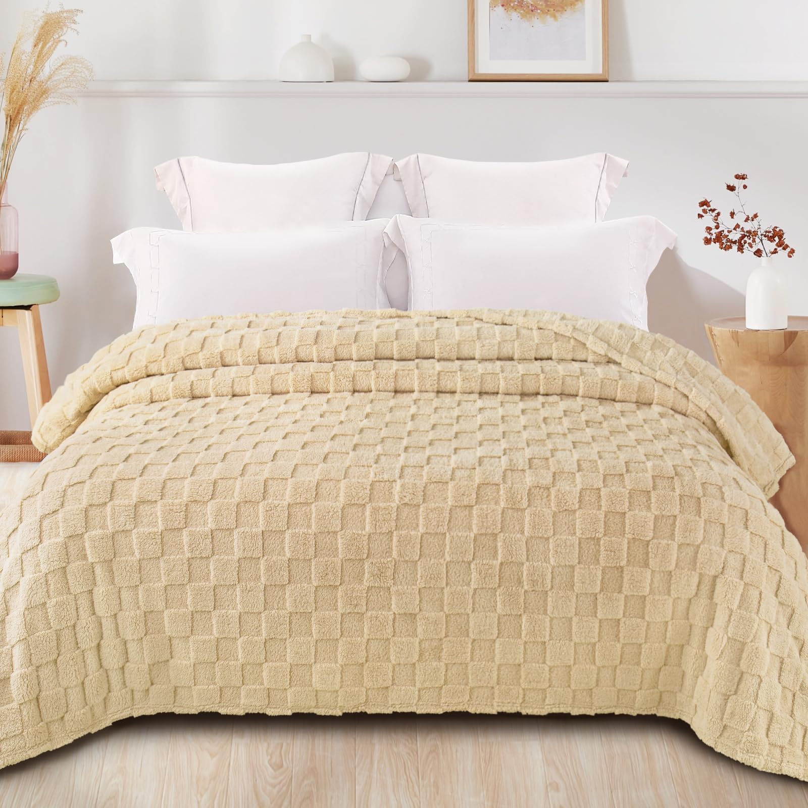 Coperta Pile di Flanella- 200×220 cm, Coperta Letto Morbida con Motivo