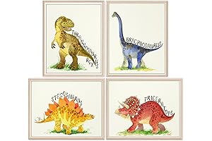 Adorning Walls with Watercolor Dinosaur Prints