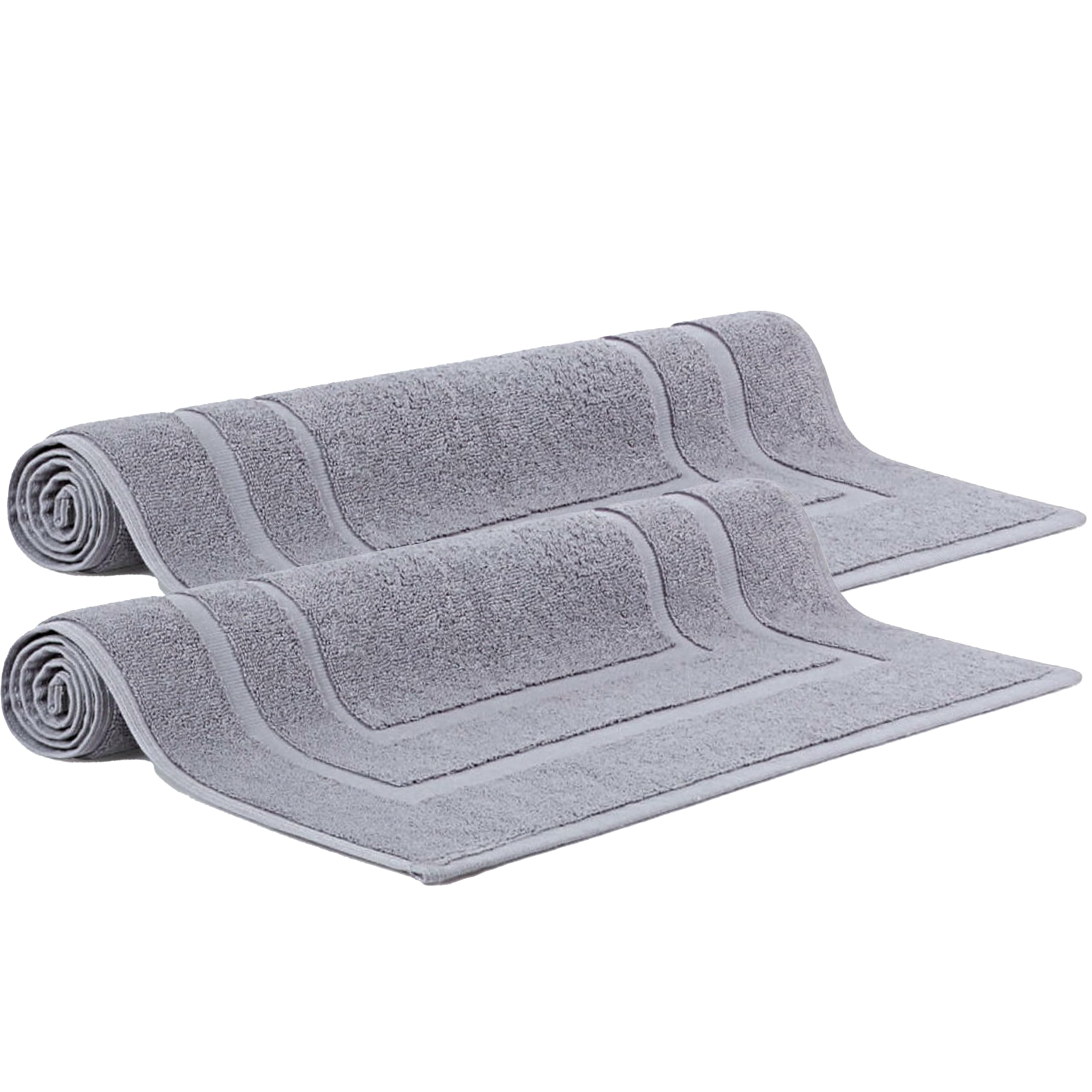 Makooz 2 Cotton Banded Bath Mats, Not Bathroom Rug, 50x70 CM 100% Ring Spun Cotton, Machine Washable, Ultra Soft