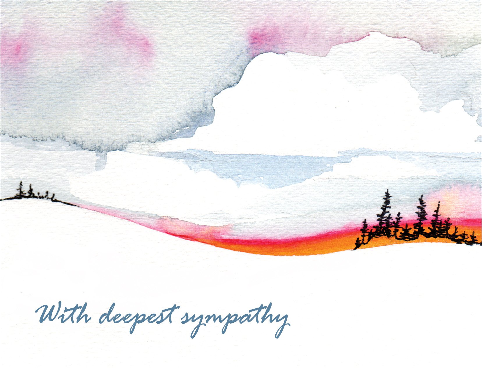 Peaks Publishing Inc Sympathy Cards, Greeting Card Set - With Deepest Sympathy - Horizons Condolence Cards Set of 12 Blank Note Cards With Envelopes
